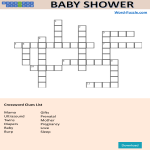 template preview imageCrosswords Puzzle Baby Shower