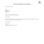 Notice of meeting of Directors gratis en premium templates