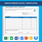 Vrachtbrief Excel Template gratis en premium templates