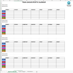 Team League Schedule gratis en premium templates