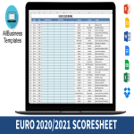 EURO 2020 Tournament Scoresheet gratis en premium templates