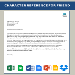 Vorschaubild der VorlageCharacter Reference Letter Sample