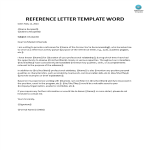 Reference Letter Template Word gratis en premium templates