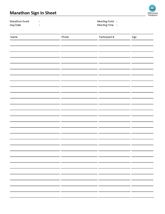 template topic preview image Marathon Sign in Sheet