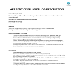 Apprentice Plumber Job Description gratis en premium templates