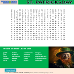 Saint Patrick's day word search gratis en premium templates