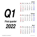 Quarterly Calendar gratis en premium templates