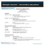Education Teacher Resume Sample gratis en premium templates