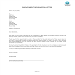 Employment Resignation Letter gratis en premium templates