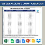 Tweewekelijkse Loonkalender gratis en premium templates