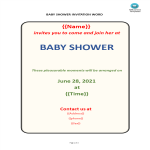 Baby Shower Invitation Word gratis en premium templates