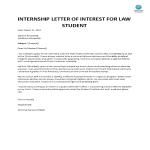 Sample Letter Of Interest For Internship gratis en premium templates