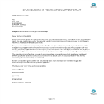 Gym Membership Termination Letter template gratis en premium templates