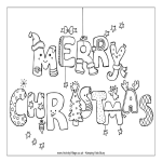 Vorschaubild der VorlageMerry Christmas Coloring Page