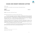 Cease and Desist Demand Letter gratis en premium templates