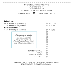 Printable Restaurant Sales Receipt gratis en premium templates