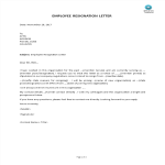template topic preview image Employee Resignation Letter