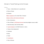 template topic preview image Women's Packing List For Vacation