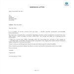 HR Warning Letter for unacceptable actions by employee gratis en premium templates
