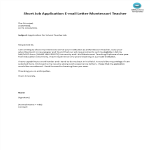 template preview imageShort Job Application E-mail Montessori Teacher
