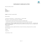 Restaurant Complaint Letter gratis en premium templates