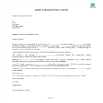 Basic Resignation Letter Template gratis en premium templates