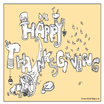 Vorschaubild der VorlageHappy Thanksgiving Colouring Page