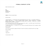 professional Formal Complaint Letter sample gratis en premium templates