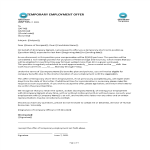 Temporary Employment Offer Letter Posted Position gratis en premium templates