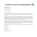 Vorschaubild der VorlageBusiness School Academic Recommendation Letter