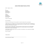 Formal Job Offer Rejection gratis en premium templates