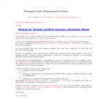 Tenant Late Payment Letter gratis en premium templates