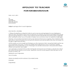 Apology Letter to Teacher template gratis en premium templates