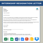 Printable Internship Resignation Letter gratis en premium templates