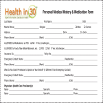 Personal Medical History Form gratis en premium templates