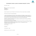 Sample Letter For Leave Secondary School gratis en premium templates