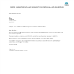template topic preview image Error In Shipment And Request For Return Authorization