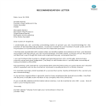 Recommendation Letter for Prospective Job Position gratis en premium templates