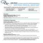 Certified Medical Assistant Resume Sample gratis en premium templates
