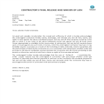 Contractor Lien Release Form gratis en premium templates