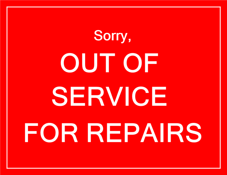 template topic preview image Out of Service notice for repairs in red color