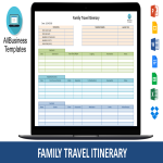 Family Travel Itinerary in Excel gratis en premium templates