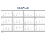 template topic preview image 2018 Kalender Excel A3 formaat