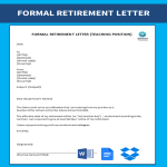 Formal Retirement Letter gratis en premium templates