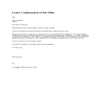 template topic preview image Letter Confirmation of Job Offer in