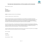 Technician Resignation Letter Sample With Reason gratis en premium templates