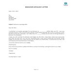 Behavior Apology Letter gratis en premium templates