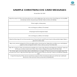 Sample Christmas Eve Card Messages gratis en premium templates
