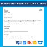 Internship Resignation Letter gratis en premium templates
