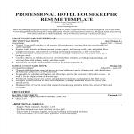 Housekeeper Resume gratis en premium templates